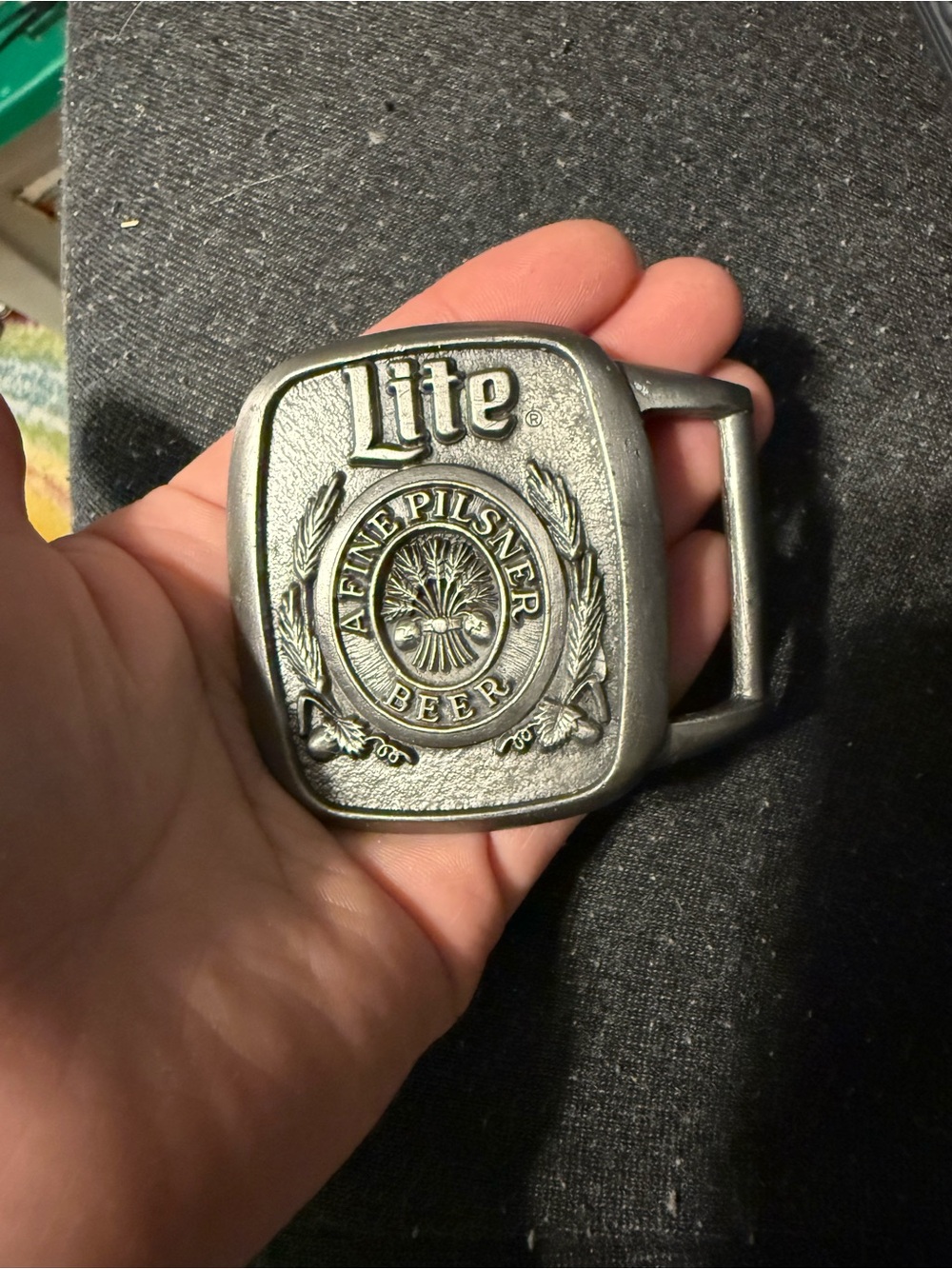 Miller Lite A Fine Pilsner Beer Vintage Belt Buckle